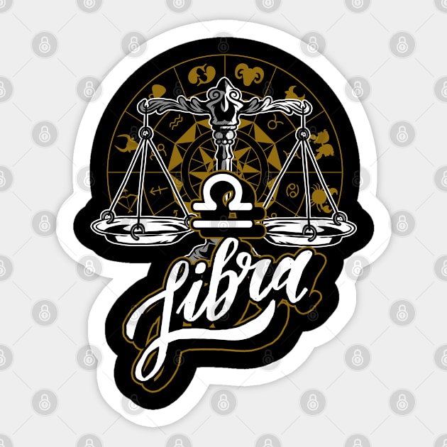 Libra Zodiac Signs Sticker by ShirtsShirtsndmoreShirts